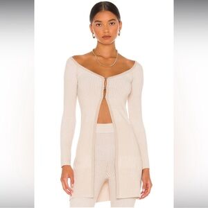 Song of Style Off-the-Shoulder Cream Sweater Set